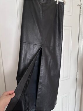 Black Leather maxi Skirt